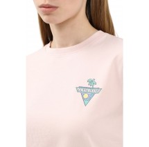 GUESS JEANS CN REG TRIANGL T-SHIRT ΜΠΛΟΥΖΑ ΓΥΝΑΙΚΕΙΑ ROSE