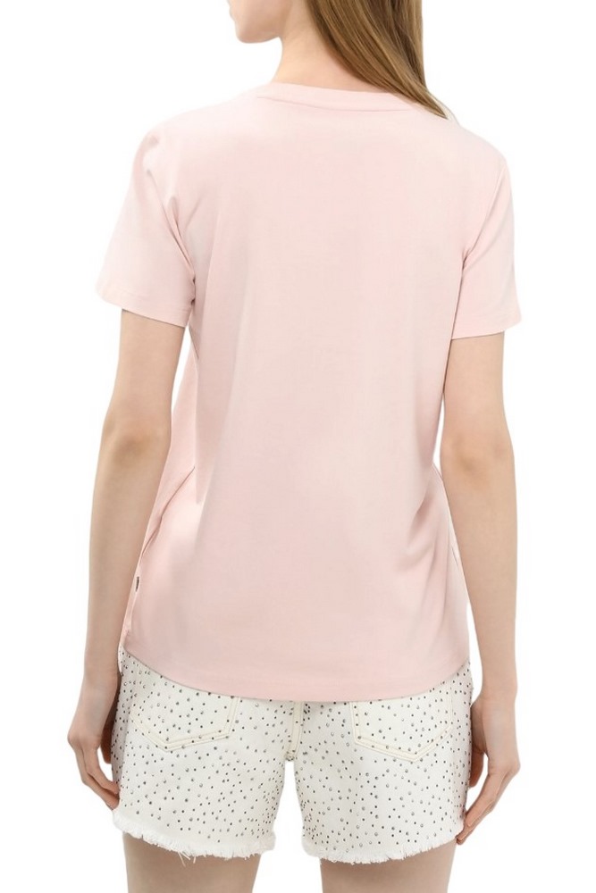 GUESS JEANS CN REG TRIANGL T-SHIRT ΜΠΛΟΥΖΑ ΓΥΝΑΙΚΕΙΑ ROSE
