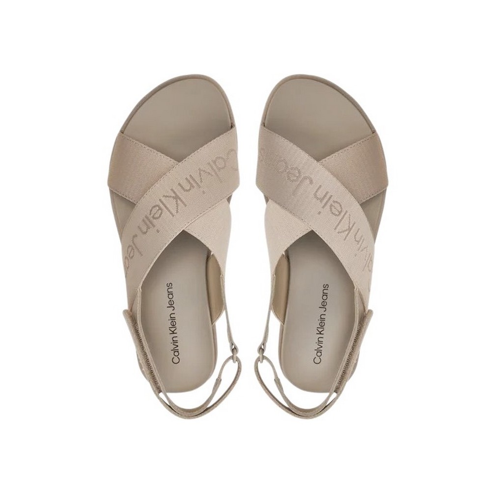 CALVIN KLEIN JEANS FLATFORM SANDAL SLING ΠΕΔΙΛΟ ΓΥΝΑΙΚΕΙΟ EGGSHELL