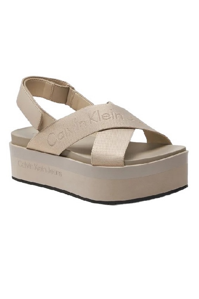 CALVIN KLEIN JEANS FLATFORM SANDAL SLING ΠΕΔΙΛΟ ΓΥΝΑΙΚΕΙΟ EGGSHELL