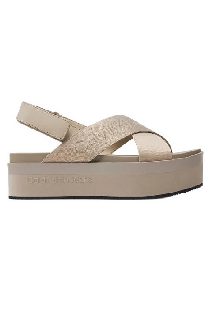 CALVIN KLEIN JEANS FLATFORM SANDAL SLING ΠΕΔΙΛΟ ΓΥΝΑΙΚΕΙΟ EGGSHELL