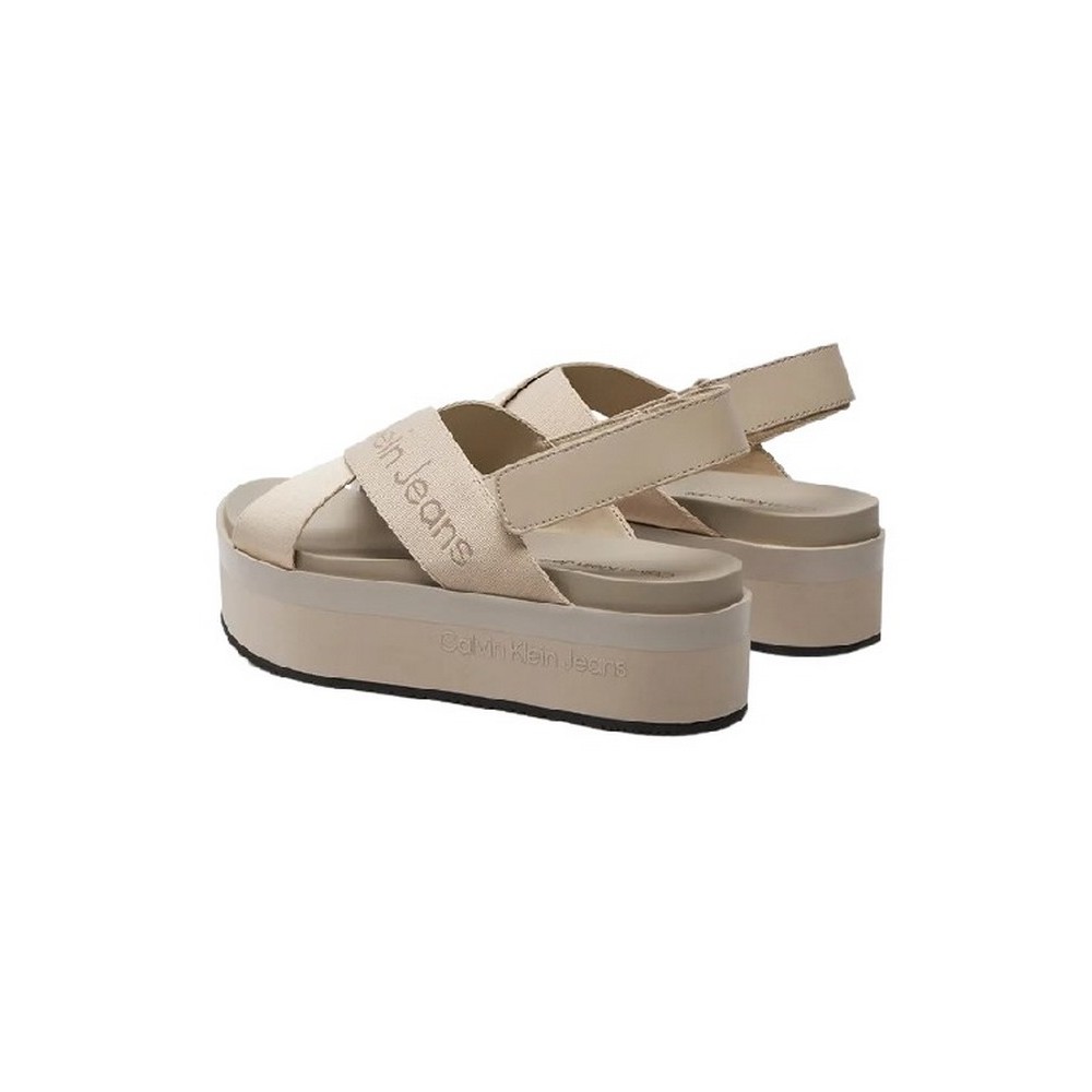 CALVIN KLEIN JEANS FLATFORM SANDAL SLING ΠΕΔΙΛΟ ΓΥΝΑΙΚΕΙΟ EGGSHELL