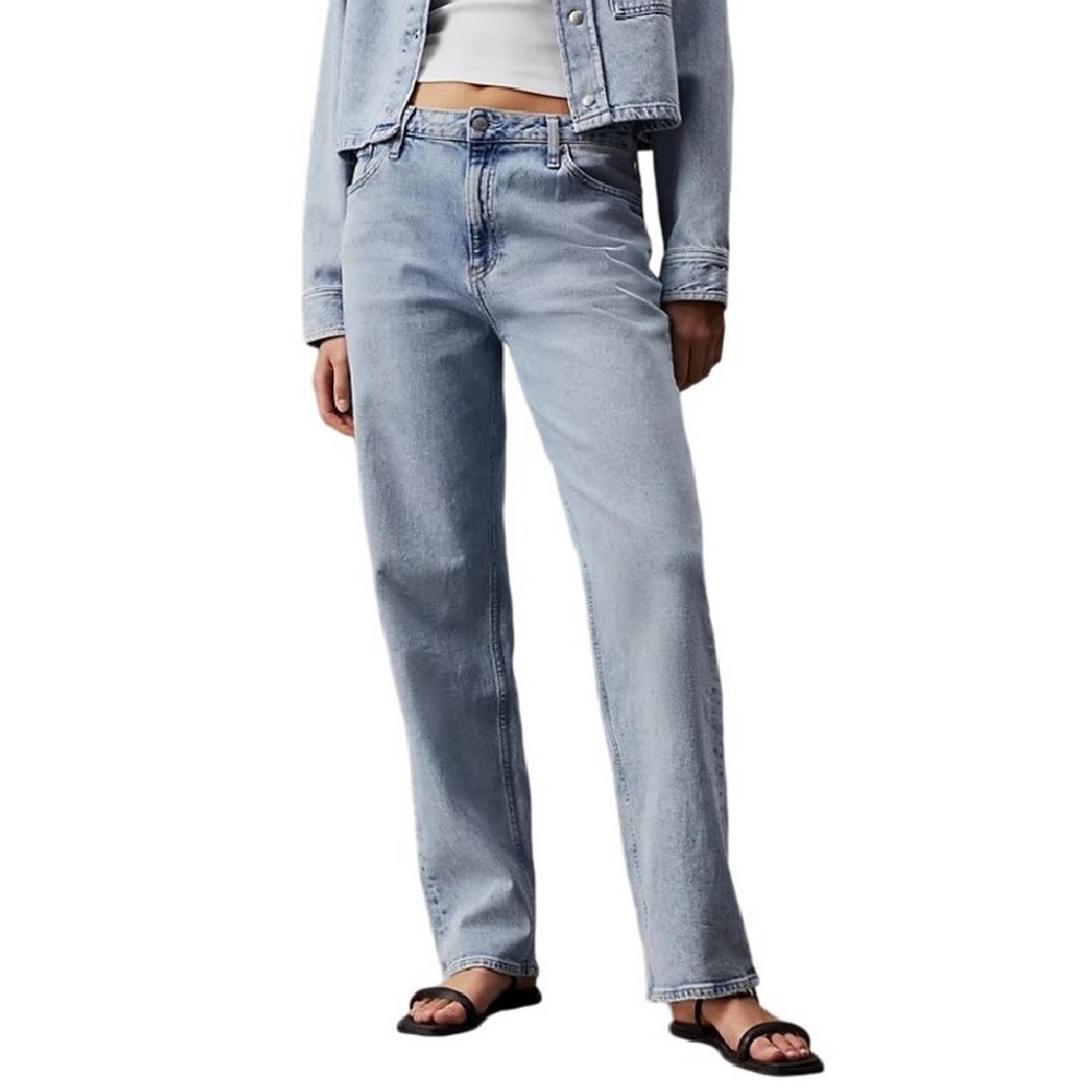 CALVIN KLEIN JEANS OOSE STRAIGHT CKUNFILTERED ΠΑΝΤΕΛΟΝΙ ΓΥΝΑΙΚΕΙΟ DENIM LIGHT