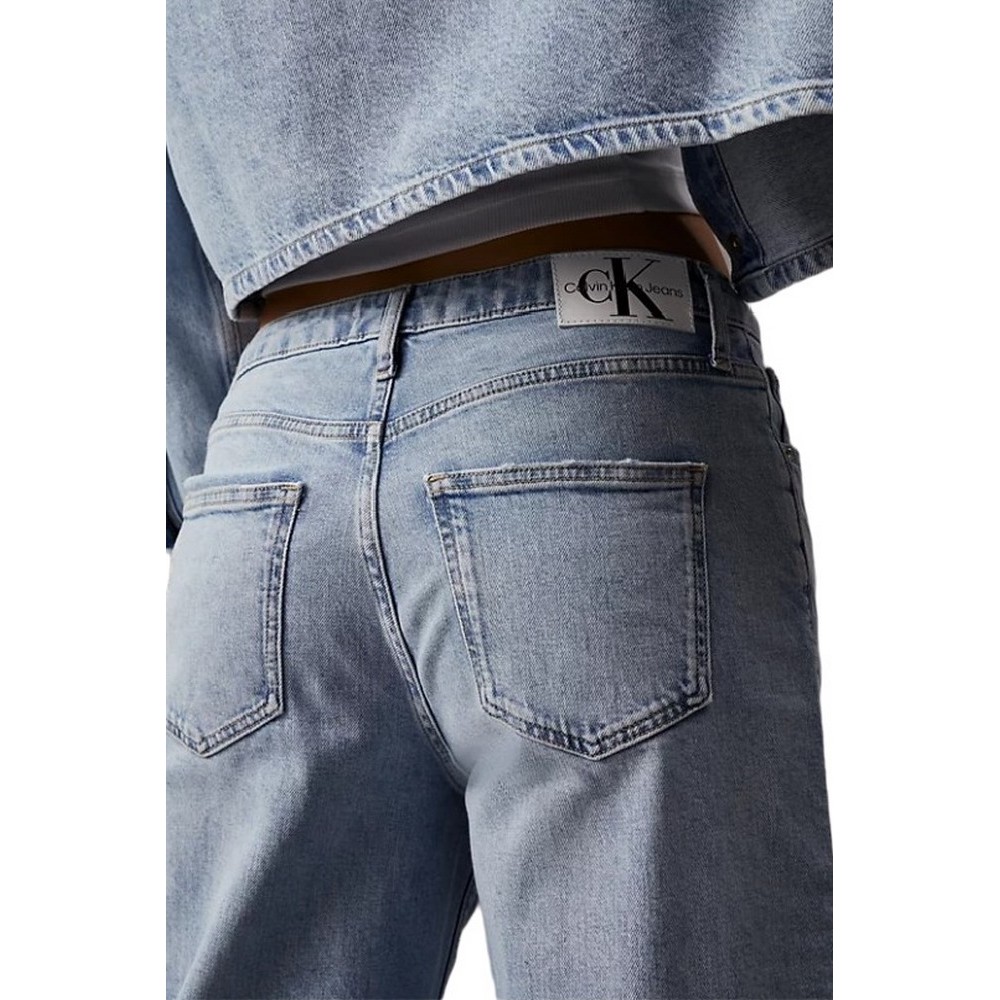 CALVIN KLEIN JEANS OOSE STRAIGHT CKUNFILTERED ΠΑΝΤΕΛΟΝΙ ΓΥΝΑΙΚΕΙΟ DENIM LIGHT