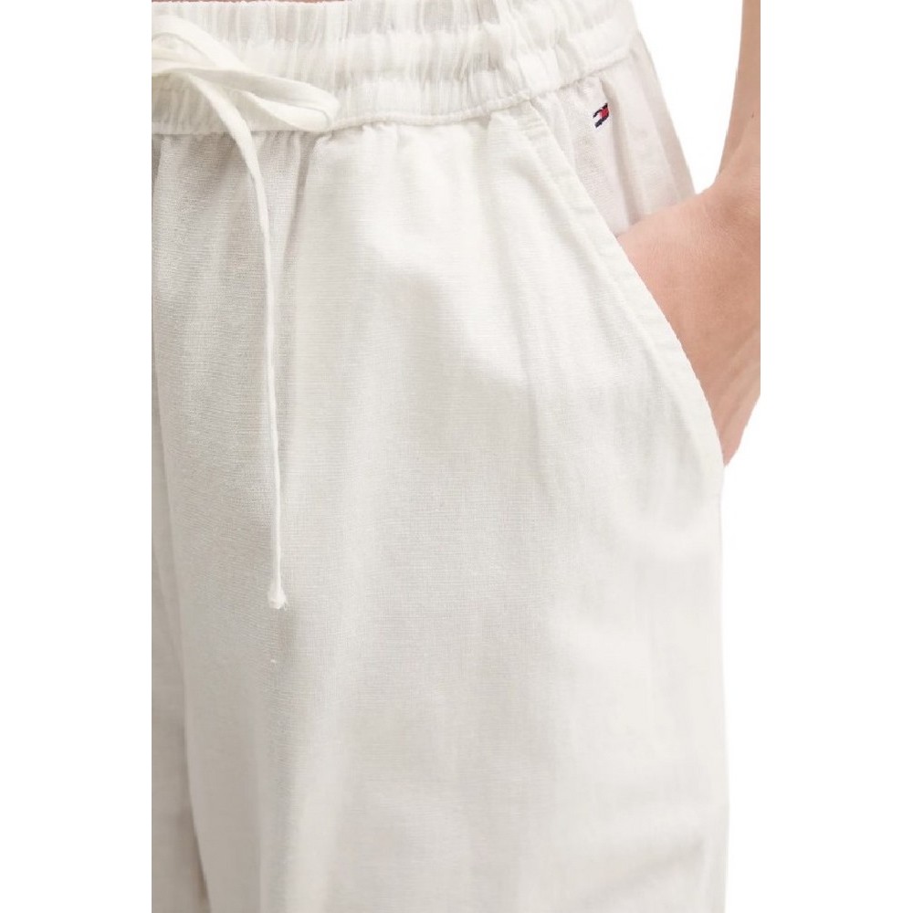 TOMMY JEANS LINEN PANT ΠΑΝΤΕΛΟΝΙ ΓΥΝΑΙΚΕΙΟ OFF WHITE
