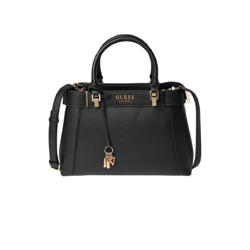 GUESS ANADELA 3 COMP SATCHEL ΤΣΑΝΤΑ ΓΥΝΑΙΚΕΙΑ BLACK