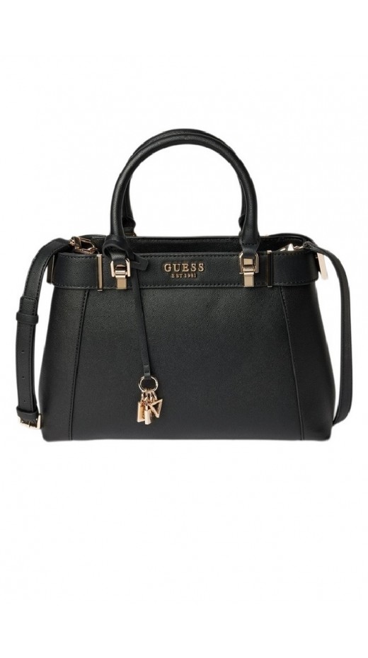 GUESS ANADELA 3 COMP SATCHEL ΤΣΑΝΤΑ ΓΥΝΑΙΚΕΙΑ BLACK