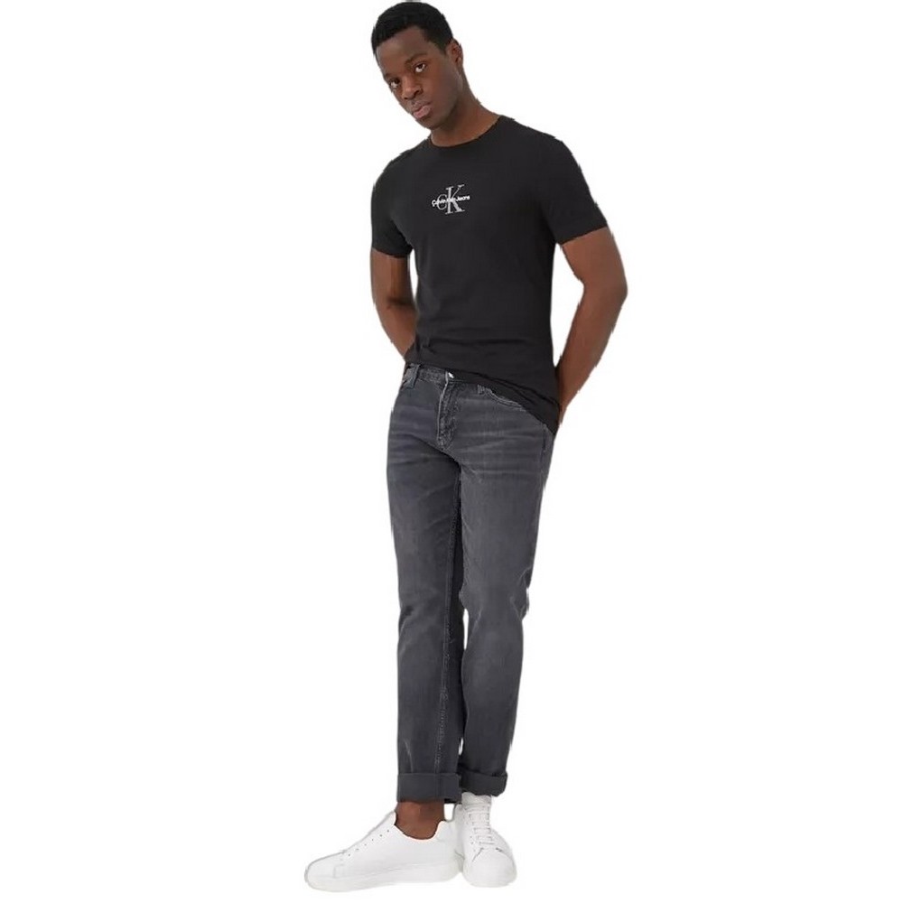 CALVIN KLEIN JEANS MONOGRAM LOGO TEE T-SHIRT ΑΝΔΡΙΚΟ WIT BLACK