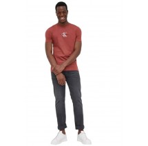 CALVIN KLEIN JEANS MONOGRAM LOGO TEE T-SHIRT ΑΝΔΡΙΚΟ WIT BROWN