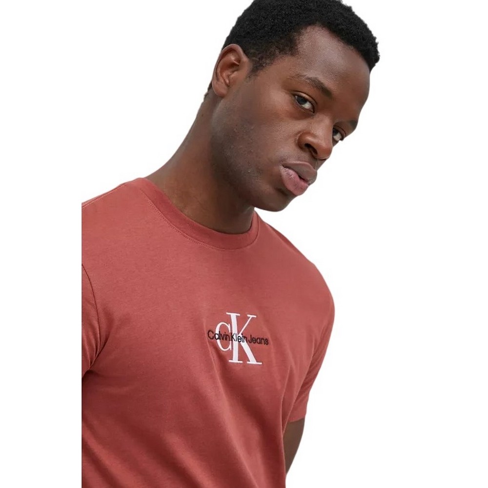 CALVIN KLEIN JEANS MONOGRAM LOGO TEE T-SHIRT ΑΝΔΡΙΚΟ WIT BROWN