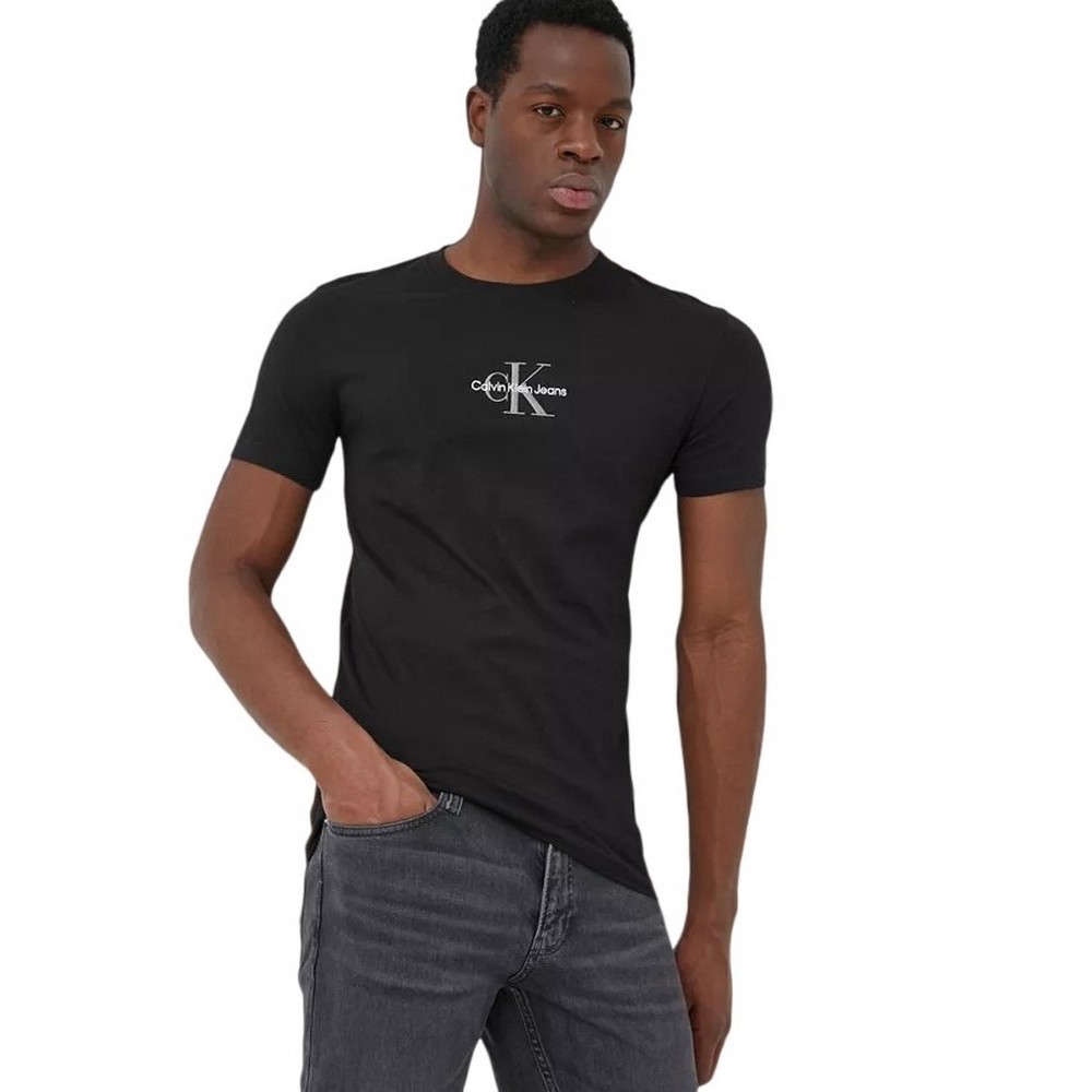 CALVIN KLEIN JEANS MONOGRAM LOGO TEE T-SHIRT ΑΝΔΡΙΚΟ WIT BLACK