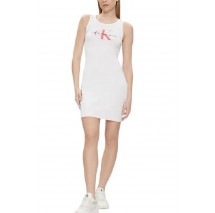 CALVIN KLEIN JEANS ARCHIVAL MONOLOGO RIB TANK DRESS ΦΟΡΕΜΑ ΓΥΝΑΙΚΕΙΟ BRIGHT WHITE