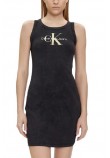 CALVIN KLEIN JEANS ARCHIVAL MONOLOGO RIB TANK DRESS ΦΟΡΕΜΑ ΓΥΝΑΙΚΕΙΟ BLACK