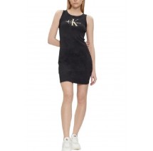 CALVIN KLEIN JEANS ARCHIVAL MONOLOGO RIB TANK DRESS ΦΟΡΕΜΑ ΓΥΝΑΙΚΕΙΟ BLACK