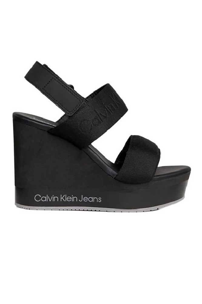 CALVIN KLEIN JEANS WEDGE SANDAL WEBBING ΠΕΔΙΛΟ ΓΥΝΑΙΚΕΙΟ BLACK