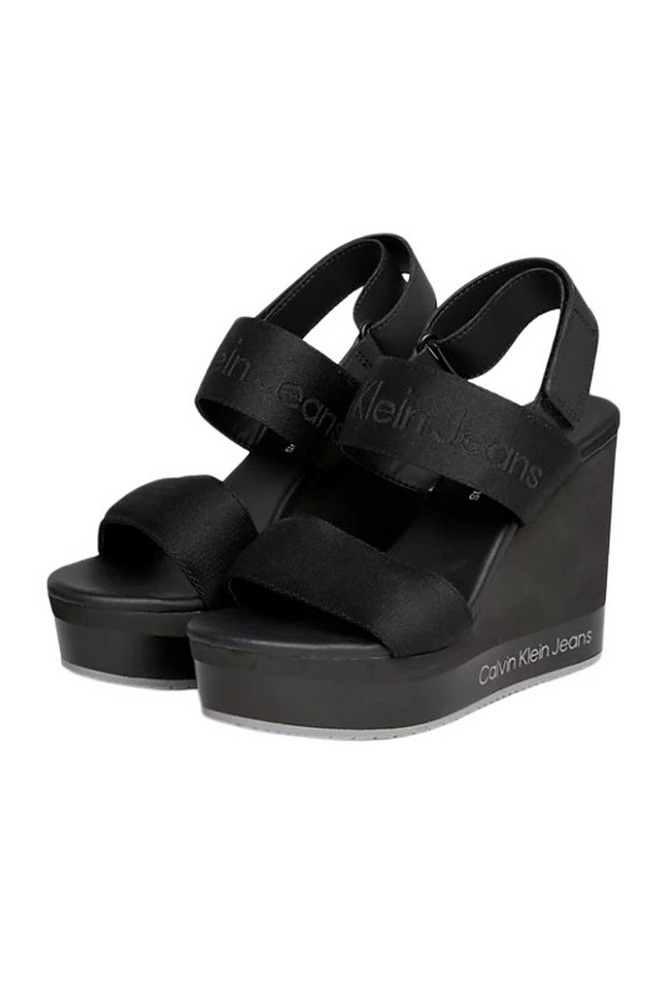 CALVIN KLEIN JEANS WEDGE SANDAL WEBBING ΠΕΔΙΛΟ ΓΥΝΑΙΚΕΙΟ BLACK