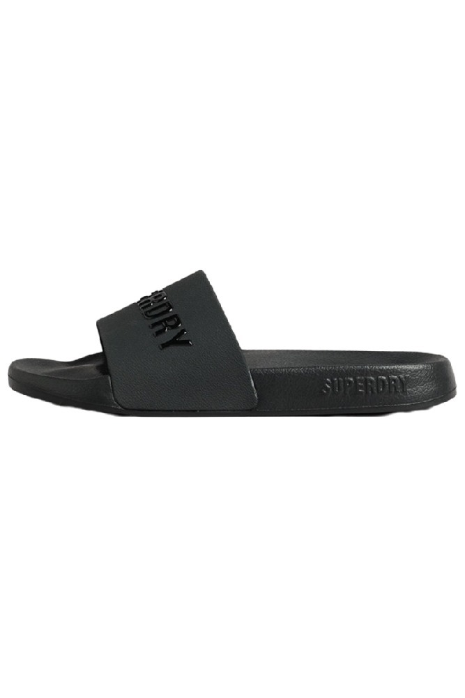 SUPERDRY LOGO VEGAN POOL SLIDE ΠΑΝΤΟΦΛΑ ΓΥΝΑΙΚΕΙΑ BLACK