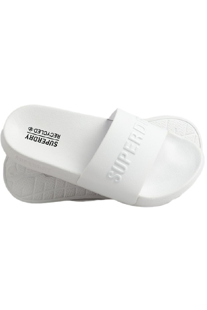 SUPERDRY CODE LOGO VEGAN POOL SLIDE ΠΟΝΤΟΦΛΑ ΓΥΝΑΙΚΕΙΑ WHITE