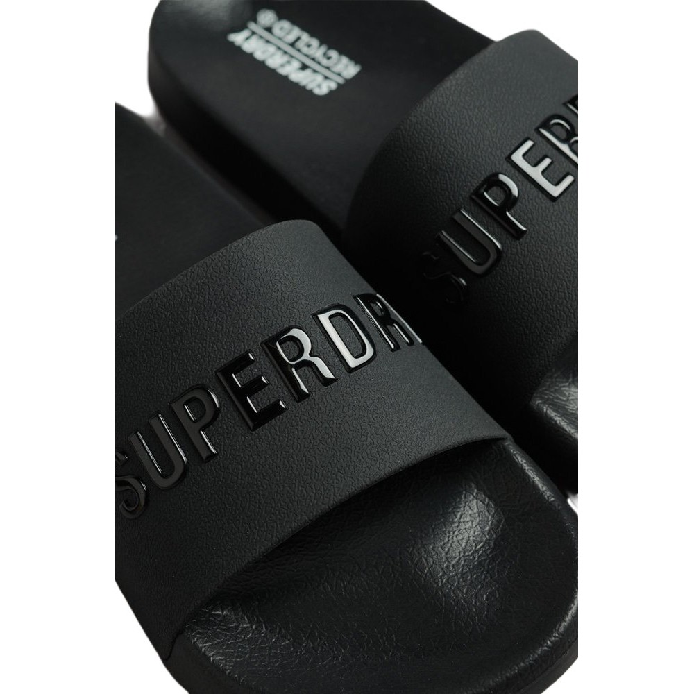 SUPERDRY LOGO VEGAN POOL SLIDE ΠΑΝΤΟΦΛΑ ΓΥΝΑΙΚΕΙΑ BLACK