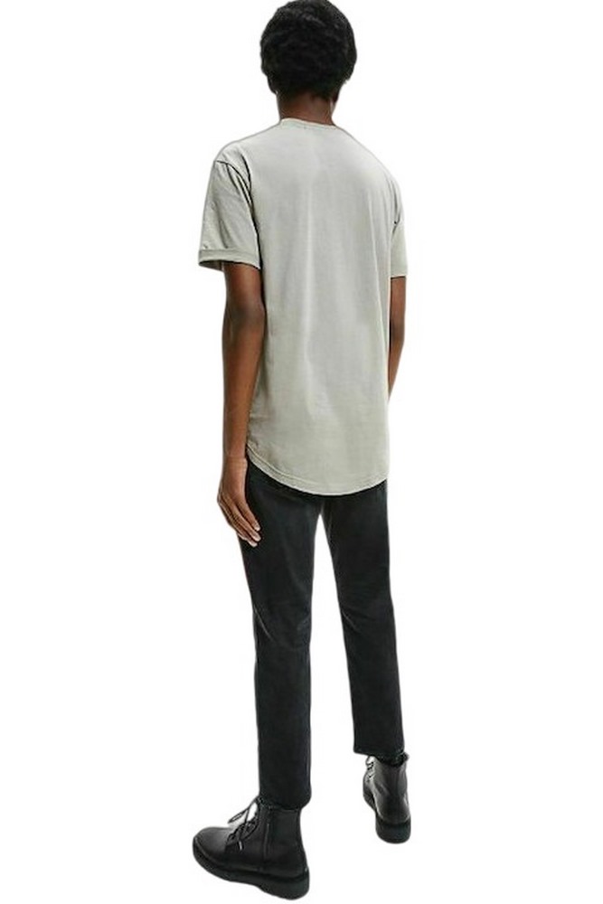 CALVIN KLEIN JEANS BADGE TURN UP SLEEVE  T-SHIRT ΑΝΤΡΙΚΟ STONE