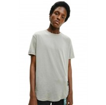 CALVIN KLEIN JEANS BADGE TURN UP SLEEVE  T-SHIRT ΑΝΤΡΙΚΟ STONE