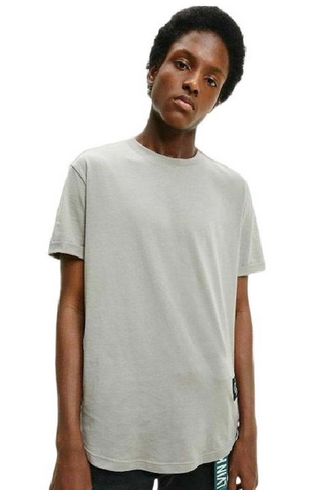 CALVIN KLEIN JEANS BADGE TURN UP SLEEVE  T-SHIRT ΑΝΤΡΙΚΟ STONE