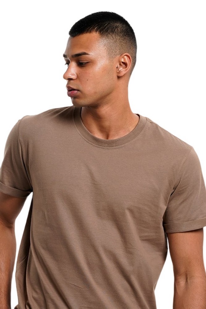CALVIN KLEIN JEANS BADGE TURN UP SLEEVE  T-SHIRT ΑΝΤΡΙΚΟ COFFEE