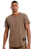 CALVIN KLEIN JEANS BADGE TURN UP SLEEVE  T-SHIRT ΑΝΤΡΙΚΟ COFFEE