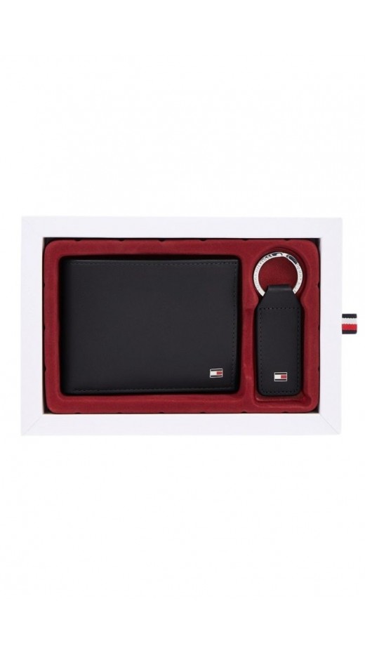TOMMY HILFIGER GP ETON CC AND COIN PCKT KEYFOB ΠΟΡΤΟΦΟΛΙ ΑΝΔΡΙΚΟ BLACK