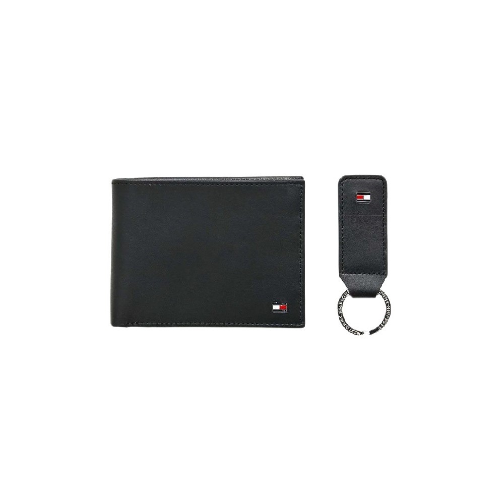 TOMMY HILFIGER GP ETON CC AND COIN PCKT KEYFOB ΠΟΡΤΟΦΟΛΙ ΑΝΔΡΙΚΟ BLACK