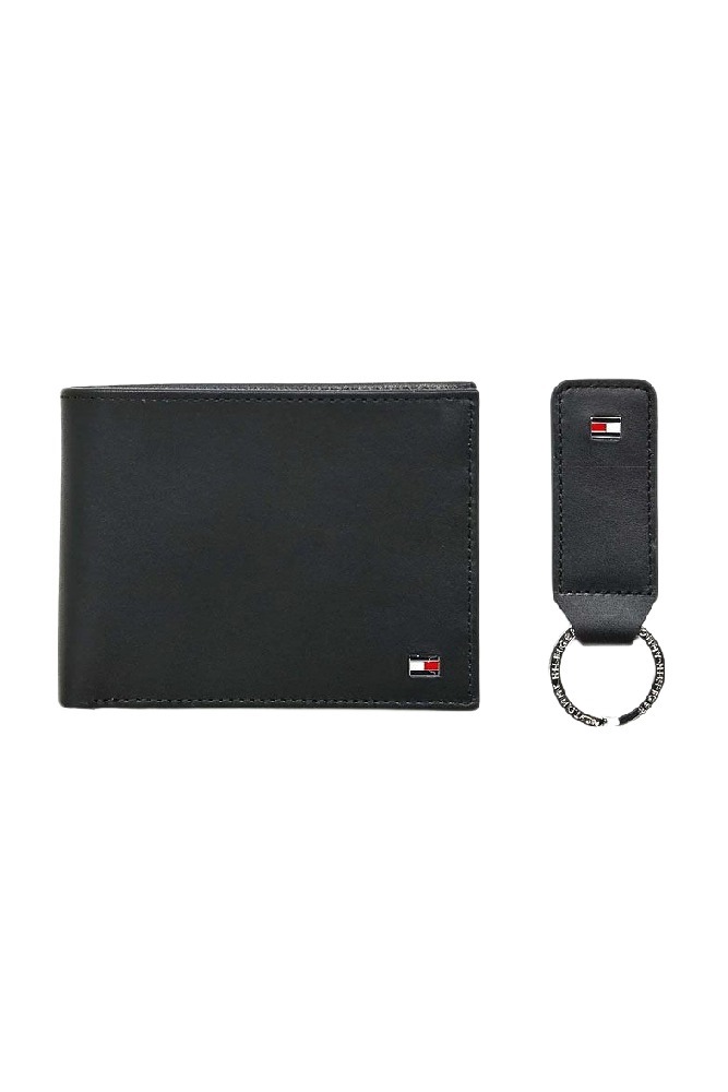 TOMMY HILFIGER GP ETON CC AND COIN PCKT KEYFOB ΠΟΡΤΟΦΟΛΙ ΑΝΔΡΙΚΟ BLACK