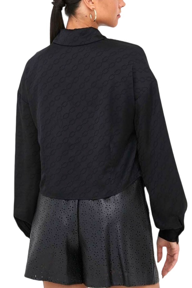 GUESS LS NEW BOWED JUNE TOP ΠΟΥΚΑΜΙΣΟ ΓΥΝΑΙΚΕΙΟ BLACK