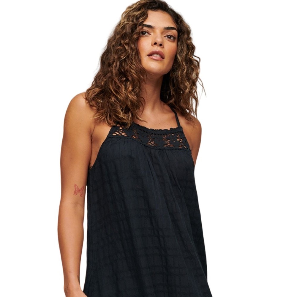 SUPERDRY D2 OVIN VINTAGE LONG HALTER CAMI DRESS ΦΟΡΕΜΑ ΓΥΝΑΙΚΕΙΟ NAVY