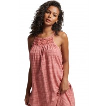 SUPERDRY D2 OVIN VINTAGE LONG HALTER CAMI DRESS ΦΟΡΕΜΑ ΓΥΝΑΙΚΕΙΟ PINK