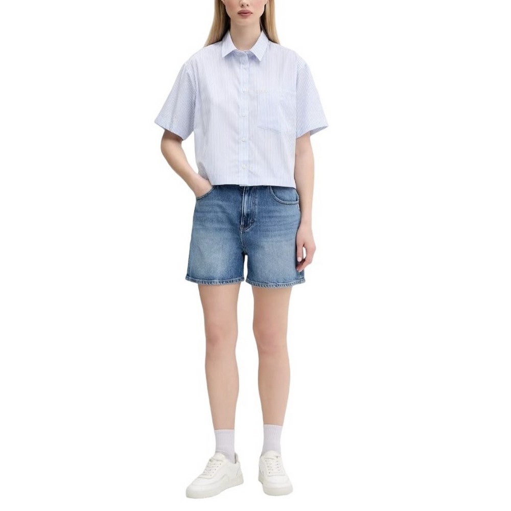 TOMMY JEANS MOM SHORT BI0134 ΣΟΡΤΣ ΓΥΝΑΙΚΕΙΟ BLUΕ DENIM