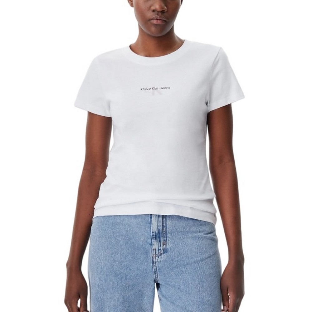 CALVIN KLEIN JEANS CUI NIAGARA MIST T-SHIR ΜΠΛΟΥΖΑ ΓΥΝΑΙΚΕΙΑ BRIGHT WHITE