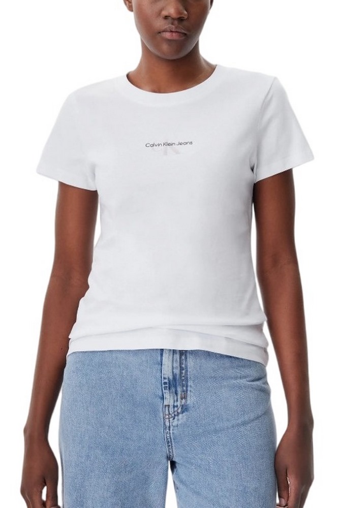 CALVIN KLEIN JEANS CUI NIAGARA MIST T-SHIR ΜΠΛΟΥΖΑ ΓΥΝΑΙΚΕΙΑ BRIGHT WHITE
