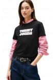TOMMY JEANS REG ESSENTIAL LOGO 2 TEE EXT T-SHIRT ΜΠΛΟΥΖΑ ΓΥΝΑΙΚΕΙΑ BLACK