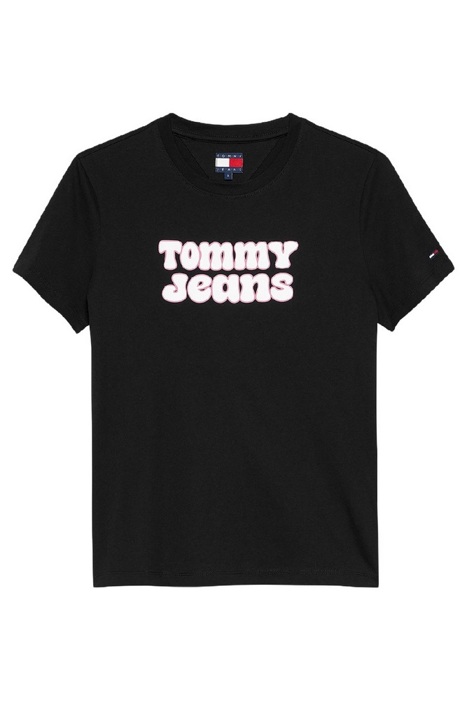 TOMMY JEANS REG ESSENTIAL LOGO 2 TEE EXT T-SHIRT ΜΠΛΟΥΖΑ ΓΥΝΑΙΚΕΙΑ BLACK
