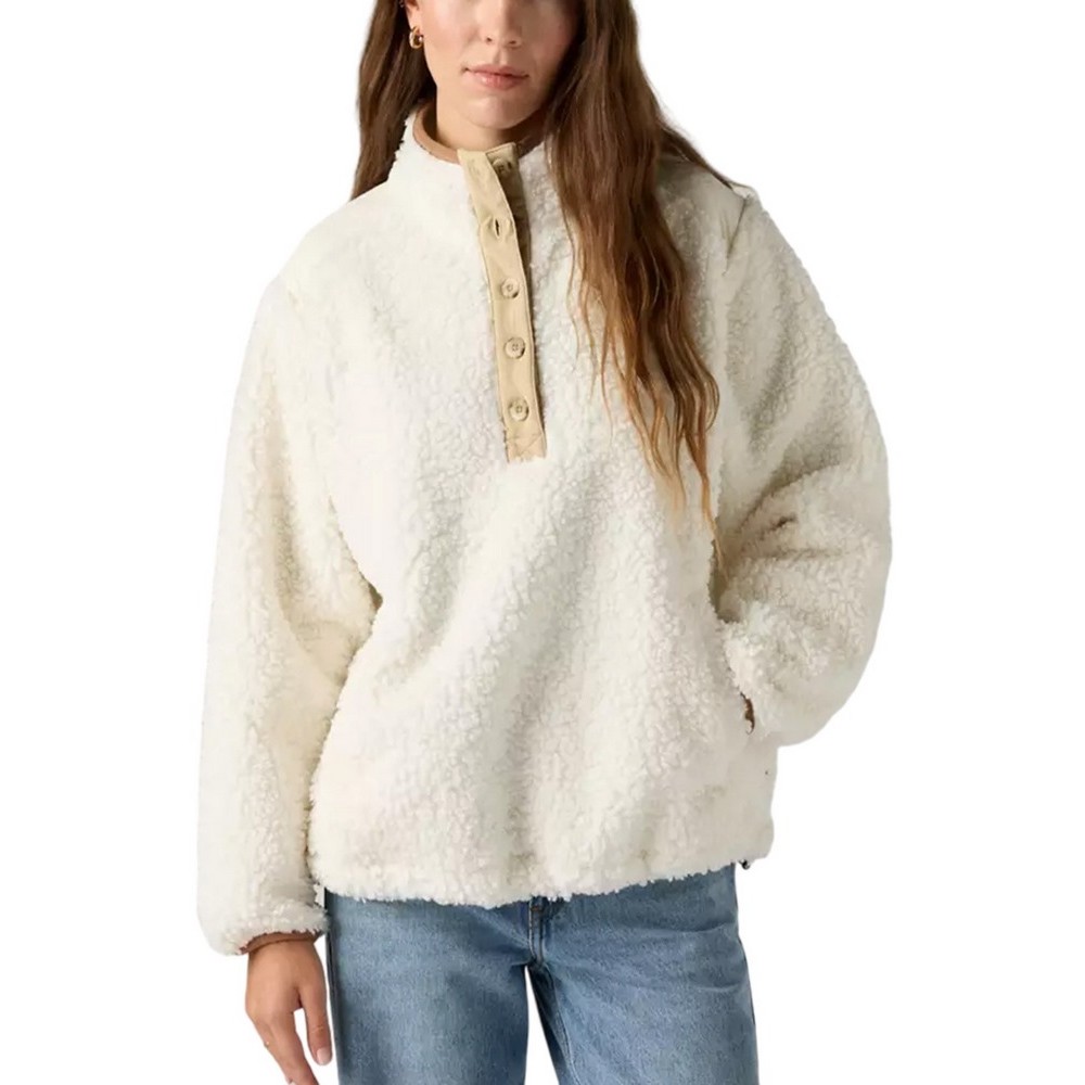LEVIS IRIS PULLOVER SHERPA FLEECE ΜΠΛΟΥΖΑ ΦΛΙΣ ΓΥΝΑΙΚΕΙΑ WHITE