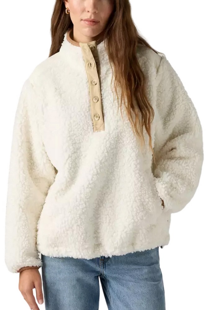 LEVIS IRIS PULLOVER SHERPA FLEECE ΜΠΛΟΥΖΑ ΦΛΙΣ ΓΥΝΑΙΚΕΙΑ WHITE