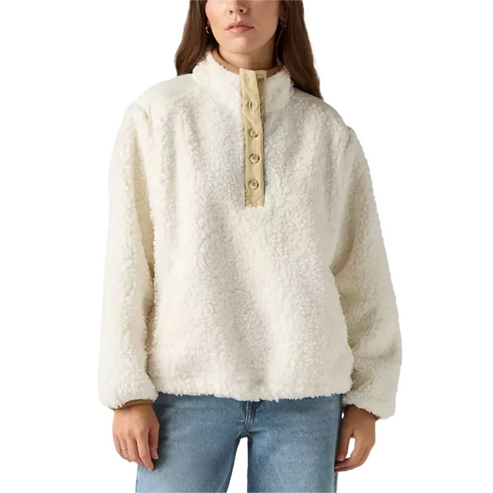 LEVIS IRIS PULLOVER SHERPA FLEECE ΜΠΛΟΥΖΑ ΦΛΙΣ ΓΥΝΑΙΚΕΙΑ WHITE