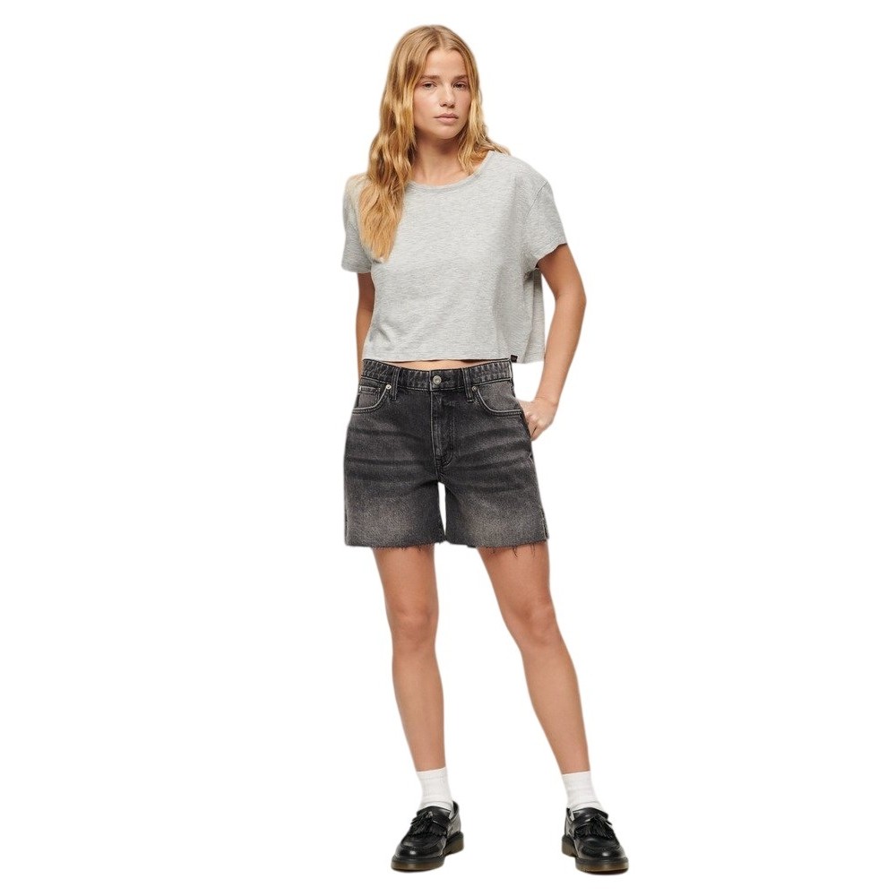 SUPERDRY VINTAGE MID RISE CUT OFF SHORT ΣΟΡΤΣ ΓΥΝΑΙΚΕΙΟ BLACK