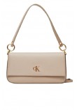 CALVIN KLEIN MINIMAL MONOGRAM SHOULDER POUC ΤΣΑΝΤΑ ΓΥΝΑΙΚΕΙΑ TAUPE