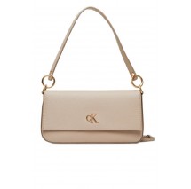 CALVIN KLEIN MINIMAL MONOGRAM SHOULDER POUC ΤΣΑΝΤΑ ΓΥΝΑΙΚΕΙΑ TAUPE