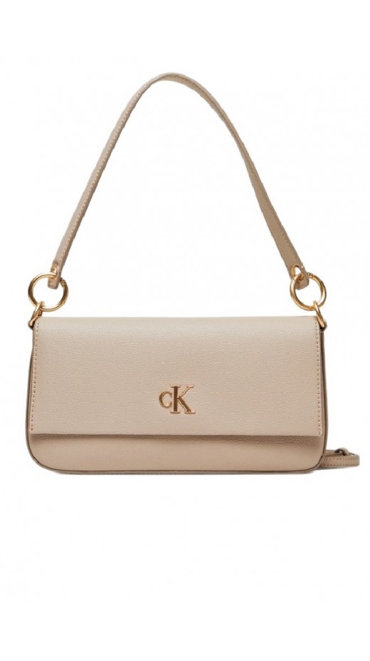 CALVIN KLEIN MINIMAL MONOGRAM SHOULDER POUC ΤΣΑΝΤΑ ΓΥΝΑΙΚΕΙΑ TAUPE