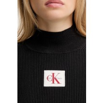 CALVIN KLEIN JEANS LS T NECK MINI DRESS ΦΟΡΕΜΑ ΠΛΕΚΤΟ ΓΥΝΑΙΚΕΙΟ BLACK