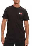 TOMMY JEANS SLIM ESSENTIAL FLAG TEE T-SHIRT ΜΠΛΟΥΖΑ ΑΝΔΡΙΚΗ BLACK