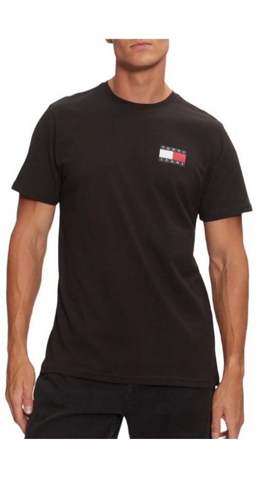 TOMMY JEANS SLIM ESSENTIAL FLAG TEE T-SHIRT ΜΠΛΟΥΖΑ ΑΝΔΡΙΚΗ BLACK