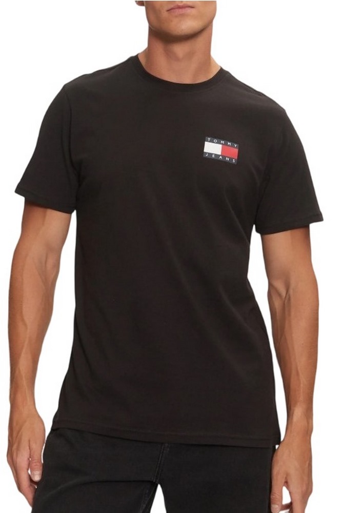 TOMMY JEANS SLIM ESSENTIAL FLAG TEE T-SHIRT ΜΠΛΟΥΖΑ ΑΝΔΡΙΚΗ BLACK